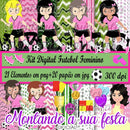 Kit Digital Futebol Feminino - Jogadora De Futebol