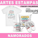 Artes Kit Digital Pandoca Frases Coloridas Namorados Mockups