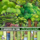 Kit Digital Árvores Floresta Vegetação 72 Arquivos + Fontes