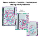 Arquivo Digital A5-tema Borboleta /caderneta + Brinde