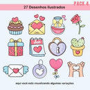 Pacote Estampas Artes Namorados Frases Bonequinhos Pck4 Png