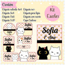 Arquivo Etiqueta Escolar Gatinho 2 Studio, Pdf, Png E Dxf