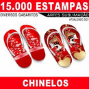 Estampas Chinelos 15.000 Artes Sublimação Gabaritos Sandália