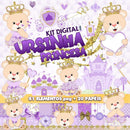 Kit Digital Ursinha Princesa Lilás
