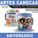 Estampas Canecas Aniversário 70 Estampas Canecas Parabéns