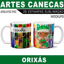 Estampas Canecas Sublimação Orixás Kit 2 Png Mockups