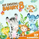 Kit Digital África Safari Aquarela 8