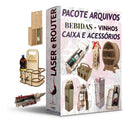 Pacote Vetores Cnc Caixas De Vinho E Bebidas Corte Dxf Cdr