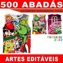 500 Estampas Abadás Artes Sublimação Carnaval Editáveis