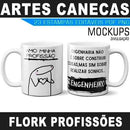 Artes Canecas Flork Profissões Editáveis Corel Mockups