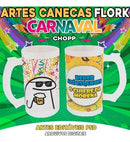Estampas Carnaval Flork Sublimação Canecas Chopp Editáveis