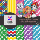 Pack Kit Digital Papel Digital Patrulha Canina