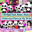 Kit Digital Panda Menina E Menino