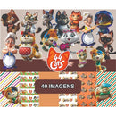 Kit Digital 44 Gatos Scrapbook Silhouette Arquivo Png