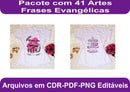 Kit 41 Estampas Evangélicas Sublimação