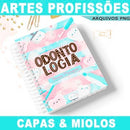 Estampas Capas Cadernos Miolos Profissões Sublimação Mockups