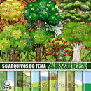 Kit Digital Árvores Floresta Vegetação 56 Arquivos + Fontes