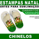 Artes Prontas Chinelos Papai Noel Natal Mockups Gabaritos