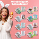 Pack De Artes De Páscoa Para Sublimação De Canecas