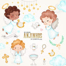 Kit Digital Anjinhos Aquarela
