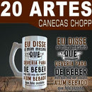 Pacote 20 Artes Canecas Chopp Cerveja Sublimação Mockups