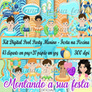 Kit Digital Pool Party Menino - Festa Na Piscina