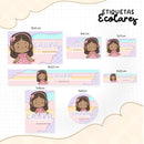 Etiqueta Escolar Menininha Negra - Arquivo Digital