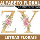 Pacote Artes Letras Personalizadas Alfabeto Floral Flores