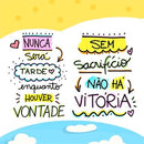 Estampas Frases Coloridas Motivacionais Sublimação Mockups