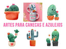 Kit Digital Para Canecas E Azulejos Dia Das Mães Cactos