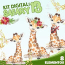 Kit Digital África Safari Aquarela 13