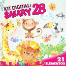 Kit Digital África Safari Aquarela 28a