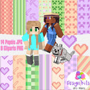 Kit Digital Minecraft Menina