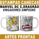 Sublimação Canecas Heróis Vingadores Marvel Dc Simpsons
