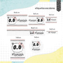 Kit Digital Volta as Aulas Etiqueta Escolar Panda Menina - PDF e PNG