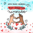 Pandoca Namorados Artes Kit Digital Frases Coloridas Mockups