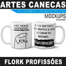 Artes Canecas Flork Profissões Editáveis Corel Mockups