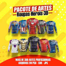 Estampas Camisetas Sublimação Total Artes Super Heróis