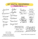 Kit Digital Artes Frases Png Aniversário Parabéns Mockups
