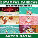 Artes Prontas Natal 300 Estampas Jpg Canecas Sublimação
