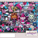 8 Kits Scrapbook Monster High Kit Digital Png Papel Digital.
