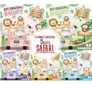 Super Combo Digital - 5 Kits Safari Aquarela Png