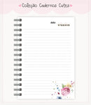 Caderno Cute Menina 12 - Arquivo Digital