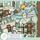 Kit Digital Urso Aventurando No Céu Aquarela (17)