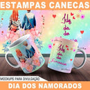 Artes Canecas Namorados 170 Estampas Editáveis Mockups Jul