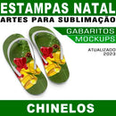 Artes Prontas Chinelos Papai Noel Natal Mockups Gabaritos