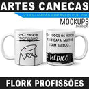 Artes Canecas Flork Profissões Editáveis Corel Mockups