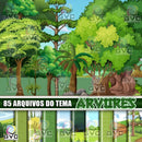 Kit Digital Árvores Floresta Vegetação 85 Arquivos + Fontes