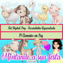Kit Digital Png - Fazendinha Aquarelada