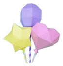 Arquivo Corte Coração Balão E Estrela Low Poly Frete Grátis